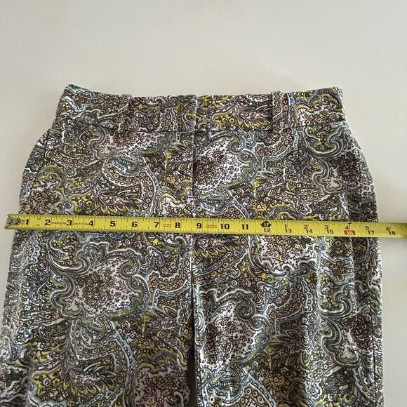 Ann Taylor Carnegie Crop Pants Stretch Paisley Floral 4 Multicolor Casual Boho - Picture 7 of 9